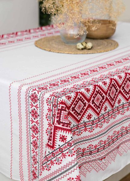 Скатерть льняная "Каравай" 1.5м х 1.1м (кухонный стол) крв11 фото