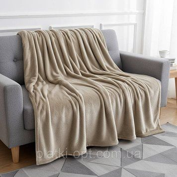 Покривало велюрове однотонне Comfort (бежеве) 200х150 см 102615-1 фото