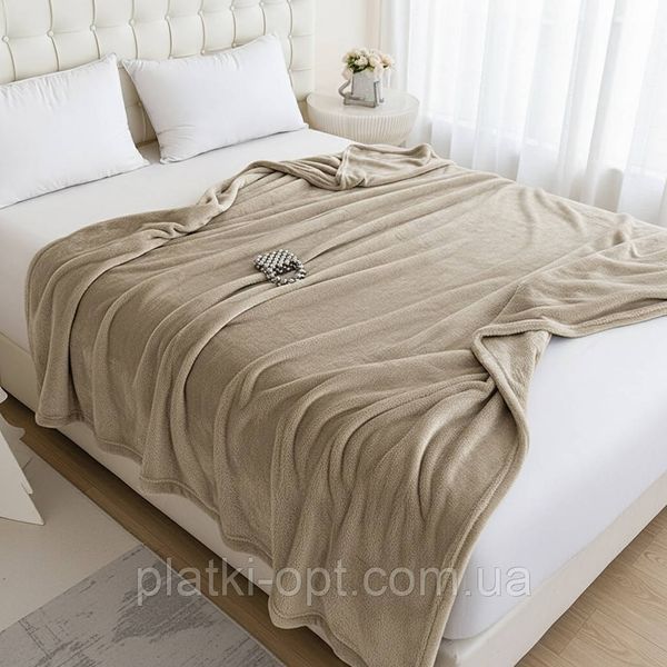 Покривало велюрове однотонне Comfort (бежеве) 200х150 см 102615-1 фото