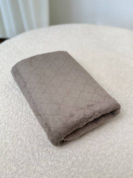 Рушник банний мікрофібра Клітинка (коричневий) 140х70 см 110б-2 фото