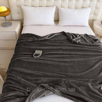 Покривало велюрове однотонне Comfort (графітове) 200х150 см 102615-3 фото