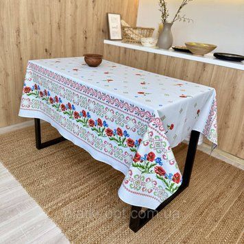 Скатерть хлопковая "Серый мак" 1.5м х 1.5м бсмк15 фото