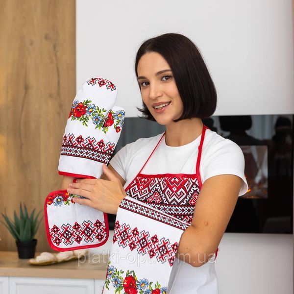 Кухонний набір "Буковина" (червона) 4 предмета бчркн фото
