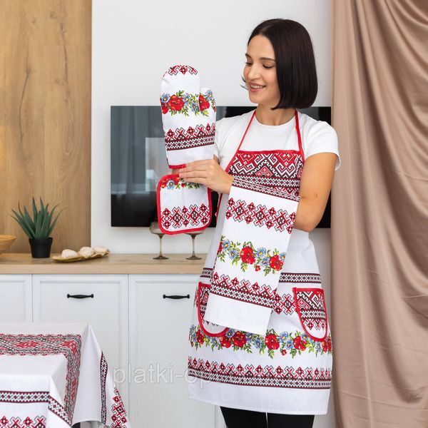 Кухонний набір "Буковина" (червона) 4 предмета бчркн фото
